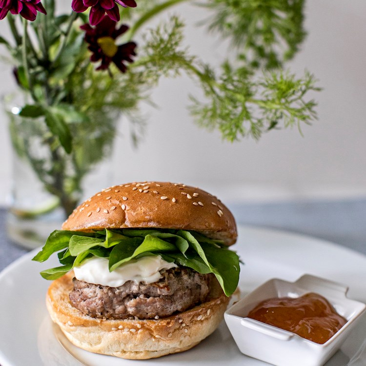 Picture of Ginger-PeachPork Burgers 